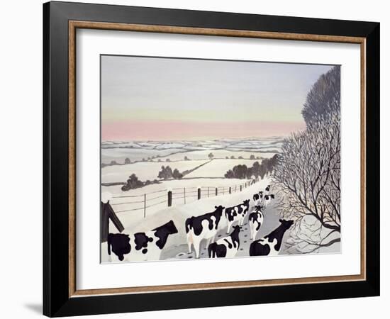 Friesians in Winter-Maggie Rowe-Framed Giclee Print