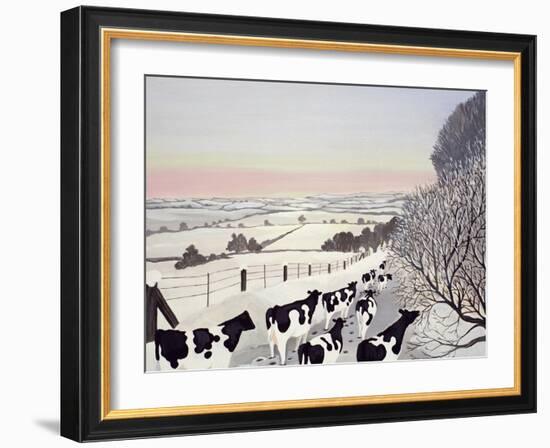 Friesians in Winter-Maggie Rowe-Framed Giclee Print