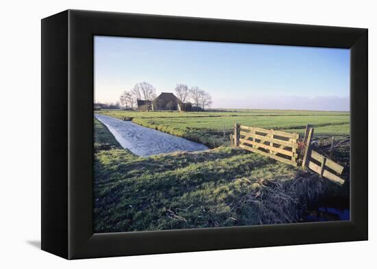 Friesland, Agricultural Landscape and Farm at Oosterzee-Marcel Malherbe-Framed Premier Image Canvas
