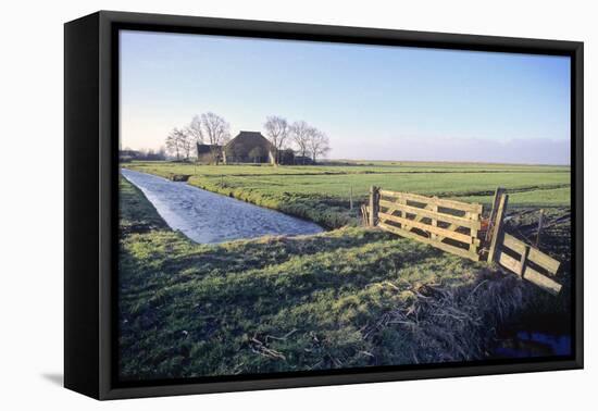 Friesland, Agricultural Landscape and Farm at Oosterzee-Marcel Malherbe-Framed Premier Image Canvas