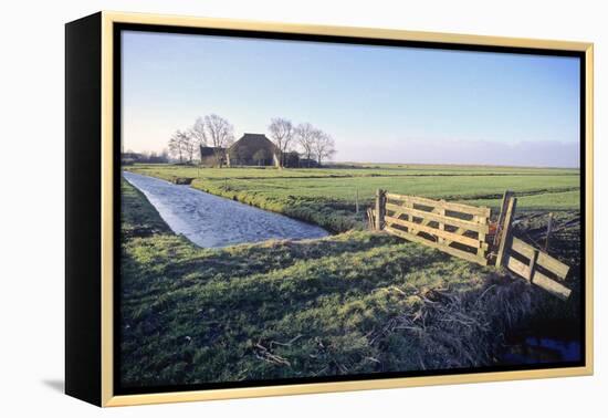 Friesland, Agricultural Landscape and Farm at Oosterzee-Marcel Malherbe-Framed Premier Image Canvas