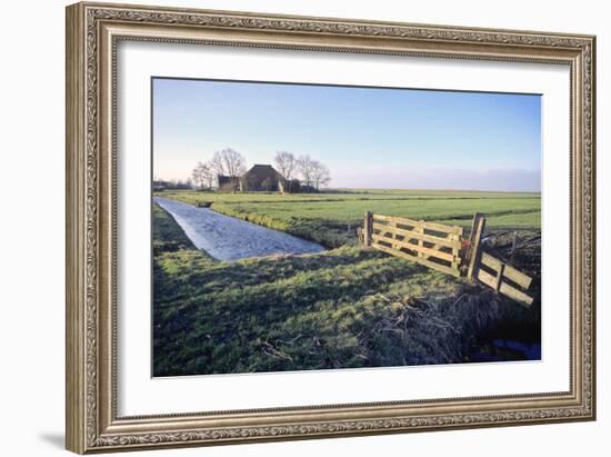 Friesland, Agricultural Landscape and Farm at Oosterzee-Marcel Malherbe-Framed Photographic Print