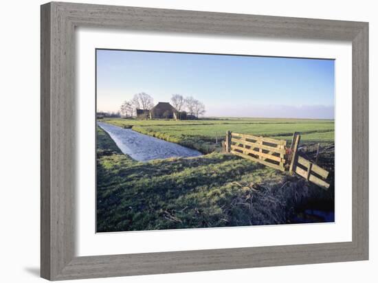 Friesland, Agricultural Landscape and Farm at Oosterzee-Marcel Malherbe-Framed Photographic Print