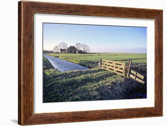 Friesland, Agricultural Landscape and Farm at Oosterzee-Marcel Malherbe-Framed Photographic Print