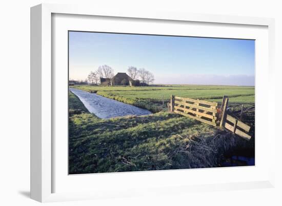 Friesland, Agricultural Landscape and Farm at Oosterzee-Marcel Malherbe-Framed Photographic Print