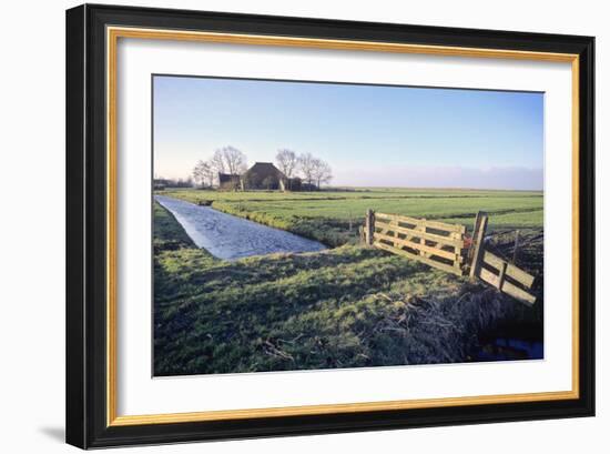 Friesland, Agricultural Landscape and Farm at Oosterzee-Marcel Malherbe-Framed Photographic Print