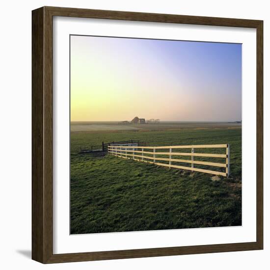 Friesland, Fence in a Field Near Workum-Marcel Malherbe-Framed Photographic Print