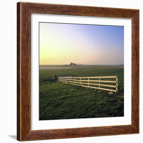 Friesland, Fence in a Field Near Workum-Marcel Malherbe-Framed Photographic Print