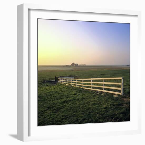 Friesland, Fence in a Field Near Workum-Marcel Malherbe-Framed Photographic Print