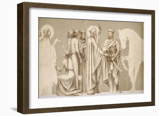 Friesland for the Decoration of the Pantheon: Saints-Pierre Puvis de Chavannes-Framed Giclee Print