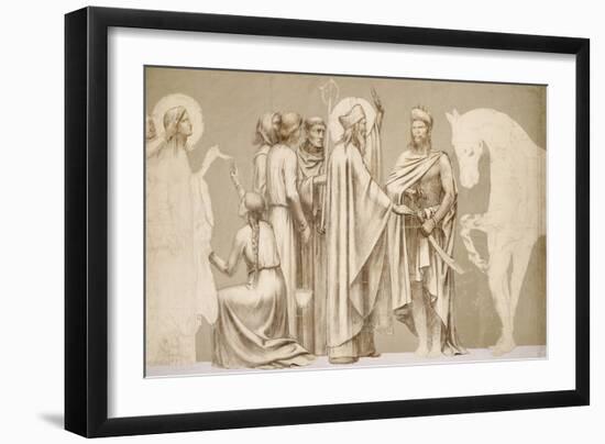 Friesland for the Decoration of the Pantheon: Saints-Pierre Puvis de Chavannes-Framed Giclee Print