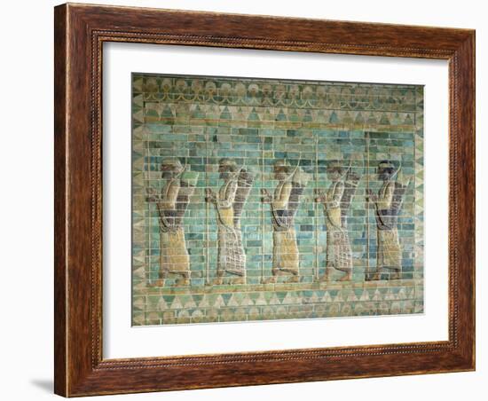 Frieze of Archers, from the Palace of Darius the Great (548-486 BC) at Susa, Iran Achaemenid Period-null-Framed Giclee Print