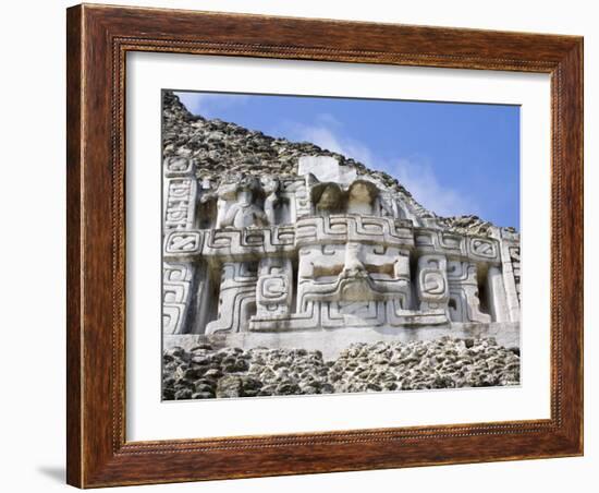 Frieze on El Castillo at the Mayan Ruins at Xunantunich, San Ignacio, Belize, Central America-Jane Sweeney-Framed Photographic Print