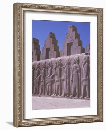 Frieze, Persepolis, Unesco World Heritage Site, Iran, Middle East-Robert Harding-Framed Photographic Print