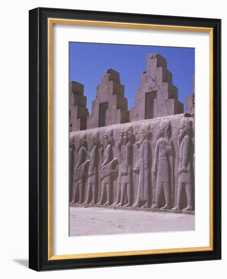 Frieze, Persepolis, Unesco World Heritage Site, Iran, Middle East-Robert Harding-Framed Photographic Print