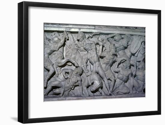 Frieze showing Roman soldiers fighting barbarians. Artist: Unknown-Unknown-Framed Giclee Print