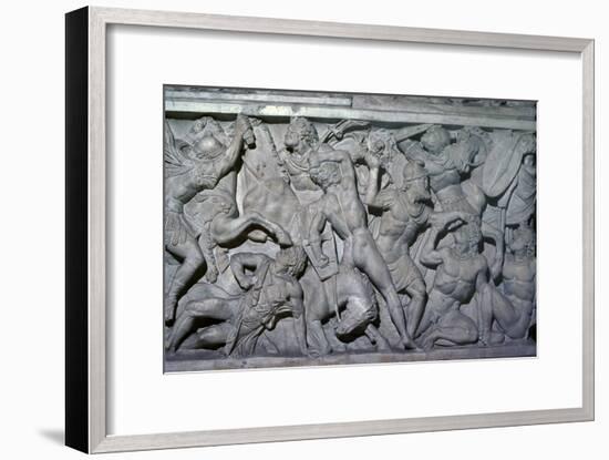 Frieze showing Roman soldiers fighting barbarians. Artist: Unknown-Unknown-Framed Giclee Print