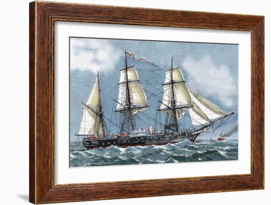 Frigate 'Blanca' of the Spanish Navy Aimed at a Voyage of Circumnavigation-null-Framed Giclee Print
