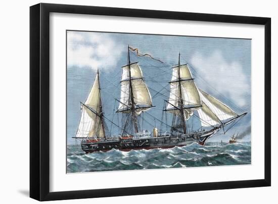 Frigate 'Blanca' of the Spanish Navy Aimed at a Voyage of Circumnavigation-null-Framed Giclee Print