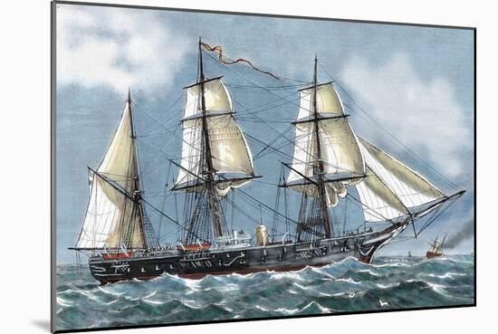 Frigate 'Blanca' of the Spanish Navy Aimed at a Voyage of Circumnavigation-null-Mounted Giclee Print