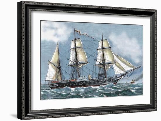 Frigate 'Blanca' of the Spanish Navy Aimed at a Voyage of Circumnavigation-null-Framed Giclee Print