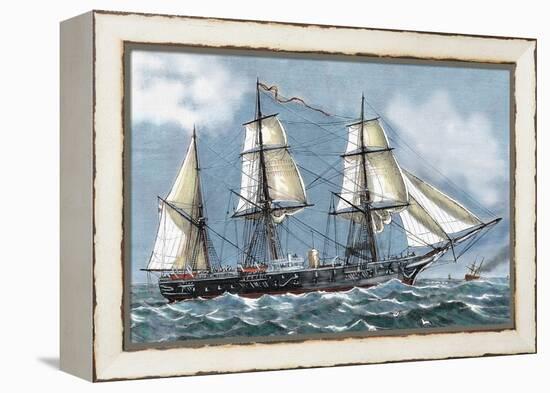 Frigate 'Blanca' of the Spanish Navy Aimed at a Voyage of Circumnavigation-null-Framed Premier Image Canvas