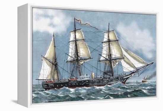 Frigate 'Blanca' of the Spanish Navy Aimed at a Voyage of Circumnavigation-null-Framed Premier Image Canvas