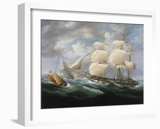 Frigate Entering Gibraltar Harbor-Thomas Buttersworth-Framed Giclee Print