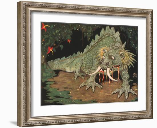 Frightened Dragon-null-Framed Art Print