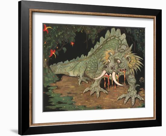 Frightened Dragon-null-Framed Art Print