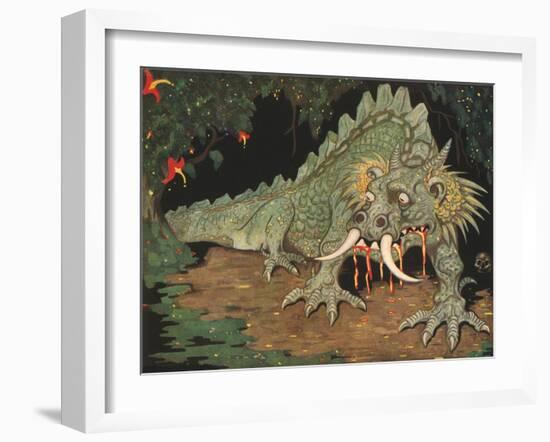 Frightened Dragon-null-Framed Art Print