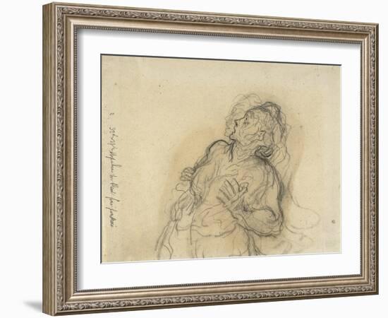 Frightened Woman-Honore Daumier-Framed Giclee Print