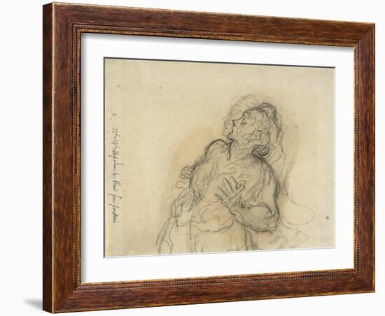 Frightened Woman-Honore Daumier-Framed Giclee Print