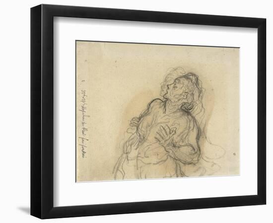Frightened Woman-Honore Daumier-Framed Giclee Print