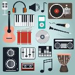 Music Instruments and Gadgets Big Icon Set-Frimufilms-Stretched Canvas