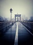 Brooklyn Bridge with Overcast Manhattan Skyline in the Background-Frina-Photographic Print