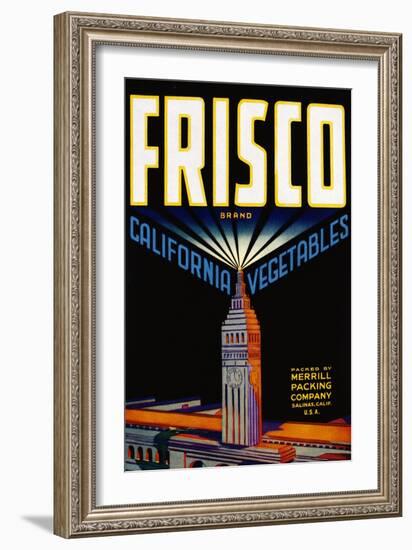 Frisco California Vegetables Crate Label-null-Framed Giclee Print