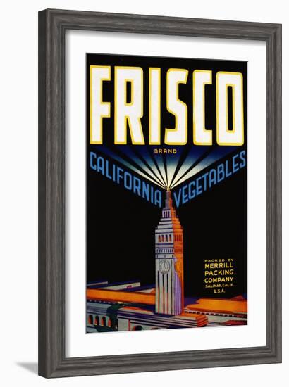 Frisco California Vegetables Crate Label-null-Framed Giclee Print