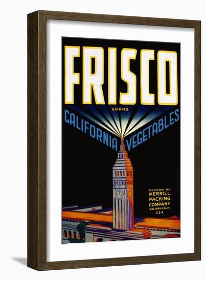 Frisco California Vegetables Crate Label-null-Framed Giclee Print