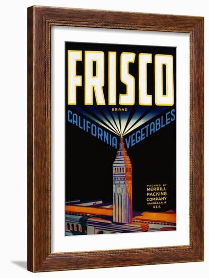 Frisco California Vegetables Crate Label-null-Framed Giclee Print