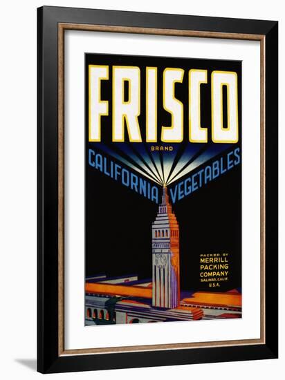 Frisco California Vegetables Crate Label-null-Framed Giclee Print