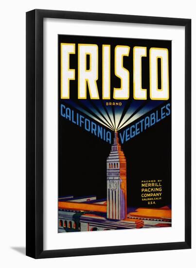 Frisco California Vegetables Crate Label-null-Framed Giclee Print