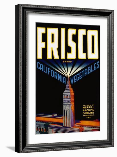 Frisco California Vegetables Crate Label-null-Framed Giclee Print