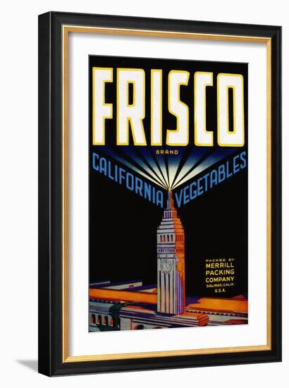 Frisco California Vegetables Crate Label-null-Framed Giclee Print