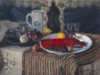 Plate with lobster and lemon-Frithjof Smith-Hald-Framed Giclee Print