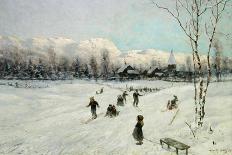 Norwegian Tobogganing Scene, 1875-Frithjof Smith-Hald-Framed Giclee Print