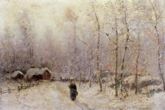 Woman with Child in Winter Landscape-Frithjof Smith-Hald-Giclee Print
