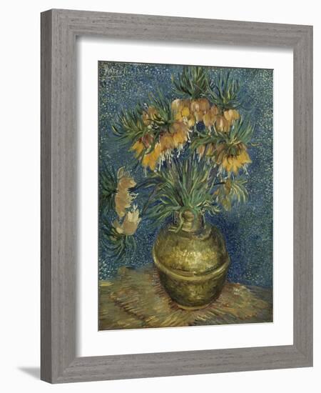 Fritillaires couronne impériale dans un vase de cuivre-Vincent van Gogh-Framed Giclee Print