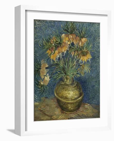 Fritillaires couronne impériale dans un vase de cuivre-Vincent van Gogh-Framed Giclee Print