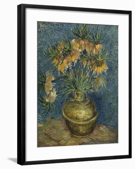 Fritillaires couronne impériale dans un vase de cuivre-Vincent van Gogh-Framed Giclee Print